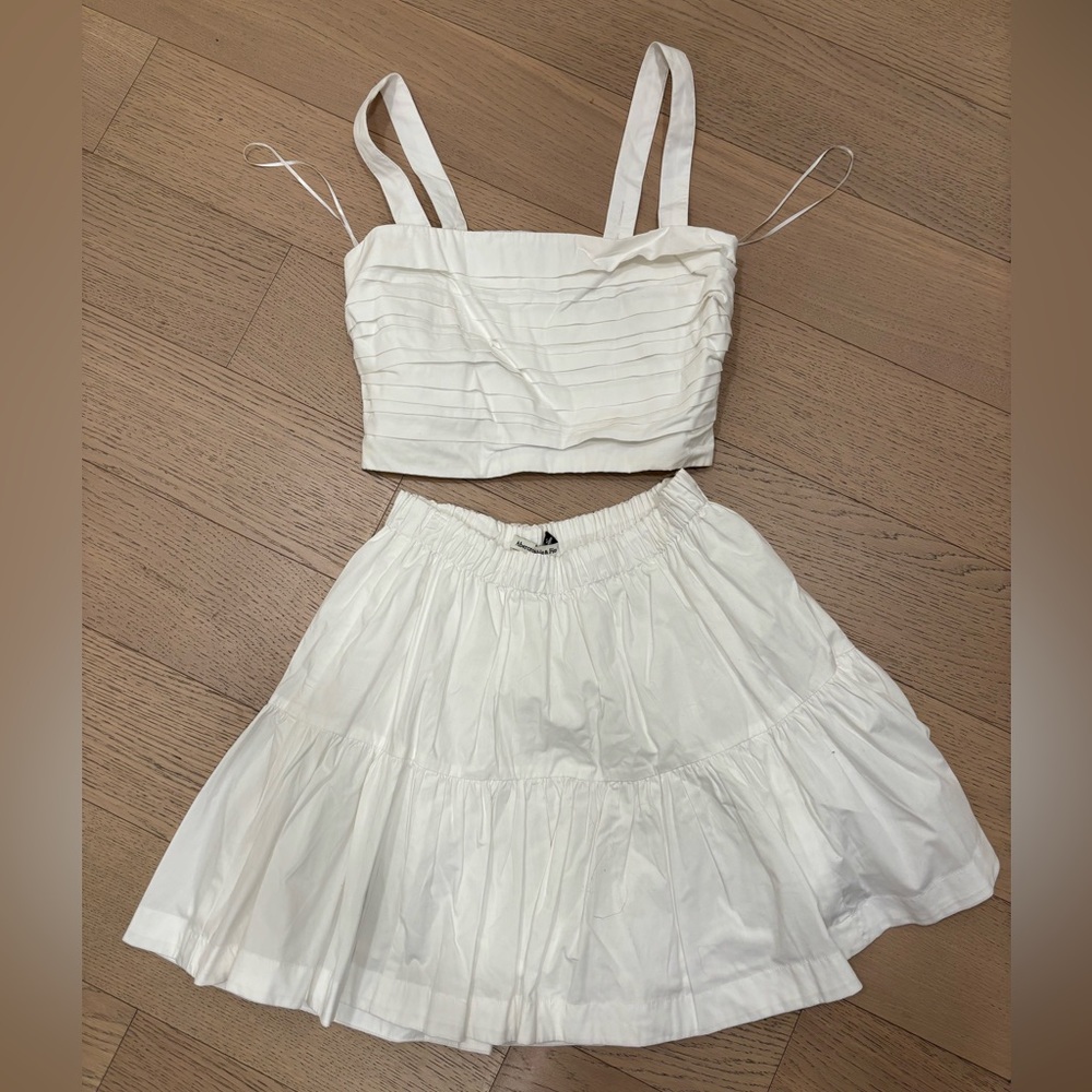 Abercrombie & Fitch White Poplin Skirt Set